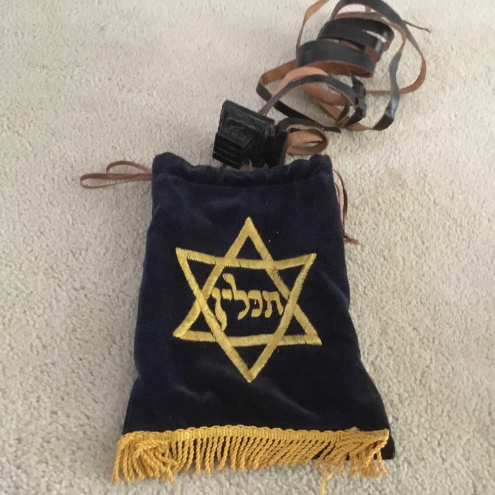 Three Vintage Velvet Blue Pouches Judaica Lined - Picture 6 of 12